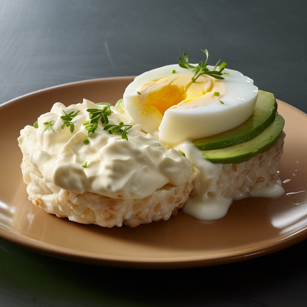 Rice Galettes with Cheese, Avocado and Egg Recipe