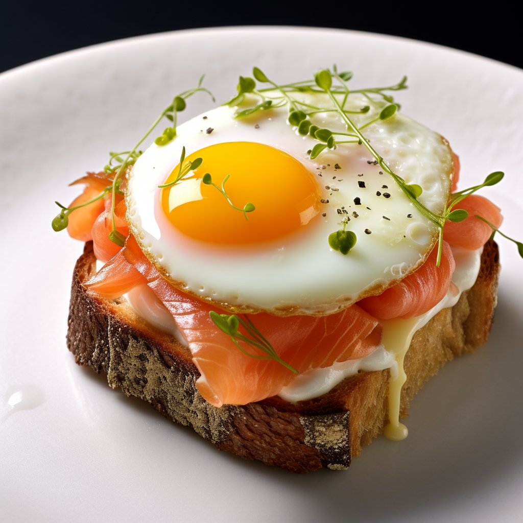 Toast with Fried Egg and Smoked Salmon Recipe