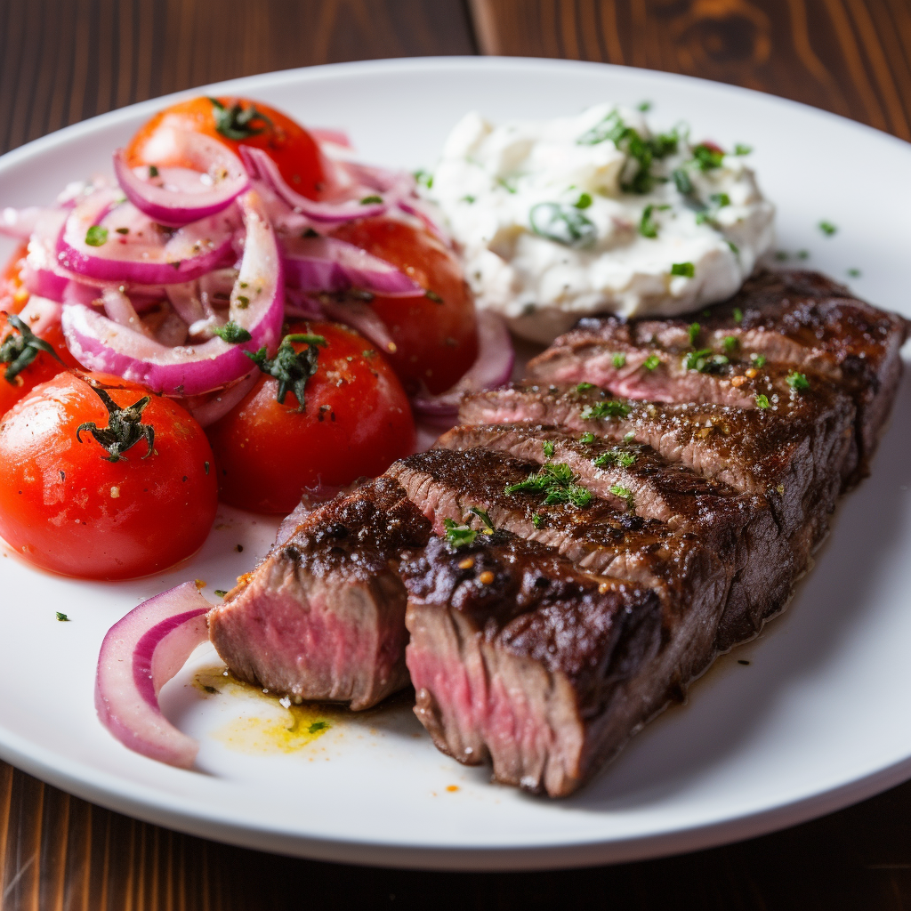 Beef Steak with Tomato Salad Recipe