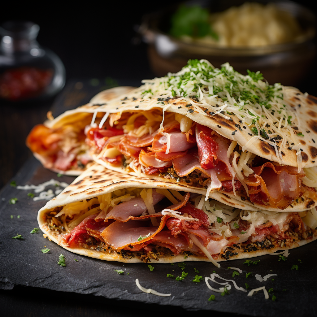 Lavash with Smoked Meat and Cheese Recipe