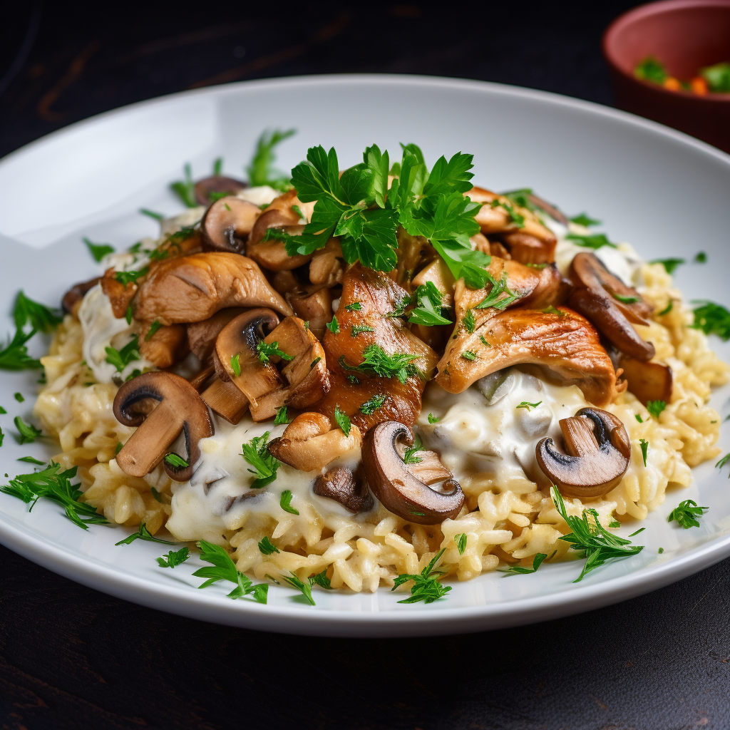 Rice with Champignons and Chicken Recipe