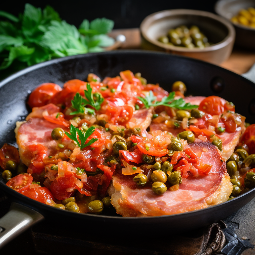 Veal Ham with Tomatoes and Capers Recipe